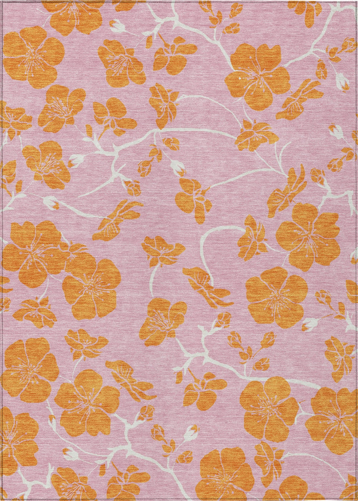 Piper Looms Chantille Floral ACN1034 Pink Machine Washable Area Rug main image