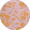 Piper Looms Chantille Floral ACN1034 Pink Machine Washable Area Rug Round Main Image