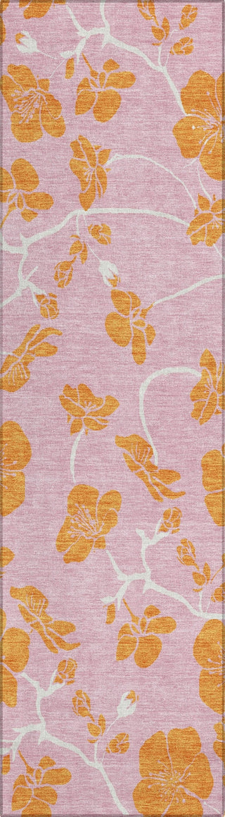Piper Looms Chantille Floral ACN1034 Pink Machine Washable Area Rug Runner Main Image