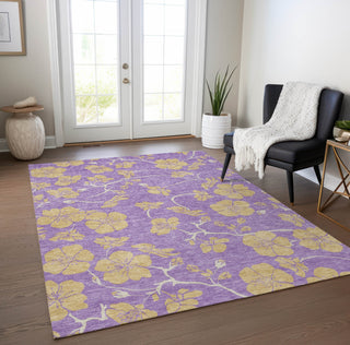 Piper Looms Chantille Floral ACN1034 Purple Machine Washable Area Rug Lifestyle Image Feature