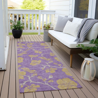 Piper Looms Chantille Floral ACN1034 Purple Machine Washable Area Rug Runner Outdoor Lifestyle Image Feature