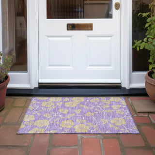 Piper Looms Chantille Floral ACN1034 Purple Machine Washable Area Rug Scatter Outdoor Lifestyle Image Feature