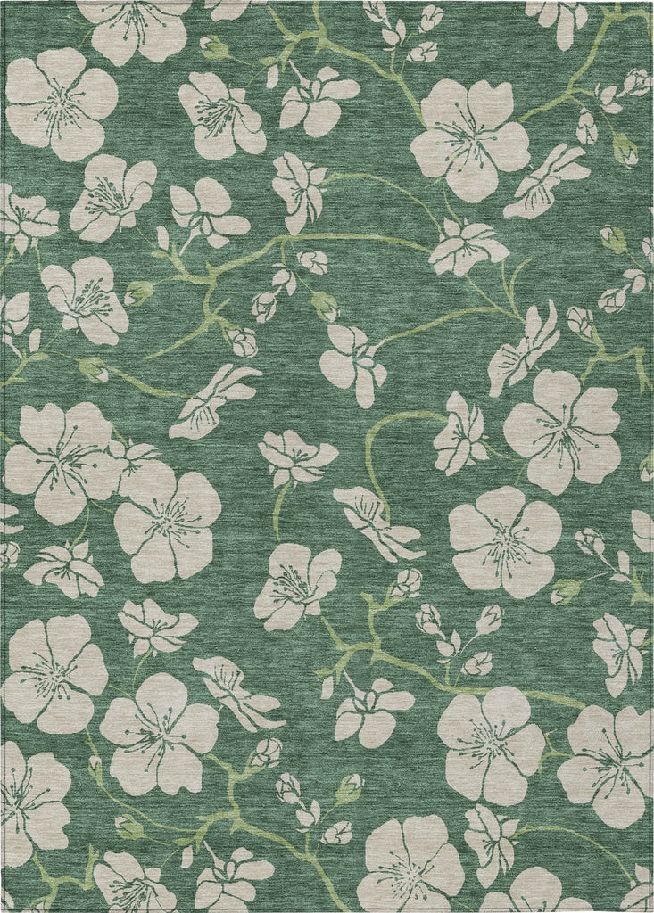 Piper Looms Chantille Floral ACN1034 Sage Machine Washable Area Rug main image