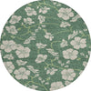 Piper Looms Chantille Floral ACN1034 Sage Machine Washable Area Rug Round Main Image