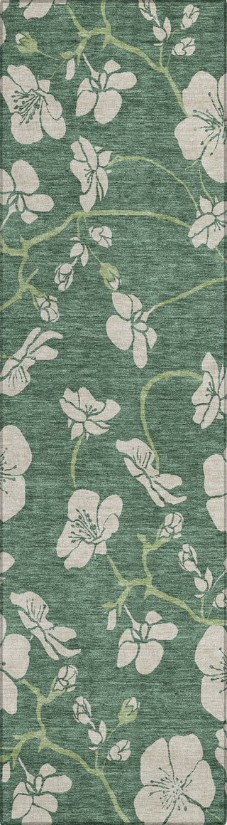 Piper Looms Chantille Floral ACN1034 Sage Machine Washable Area Rug Runner Main Image