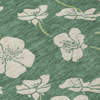 Piper Looms Chantille Floral ACN1034 Sage Machine Washable Area Rug Swatch Image
