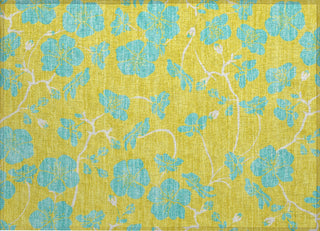 Piper Looms Chantille Floral ACN1034 Yellow Machine Washable Area Rug Scatter Main Image