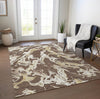 Piper Looms Chantille Abstract ACN1035 Brown Machine Washable Area Rug Lifestyle Image Feature