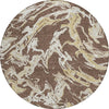 Piper Looms Chantille Abstract ACN1035 Brown Machine Washable Area Rug Round Main Image