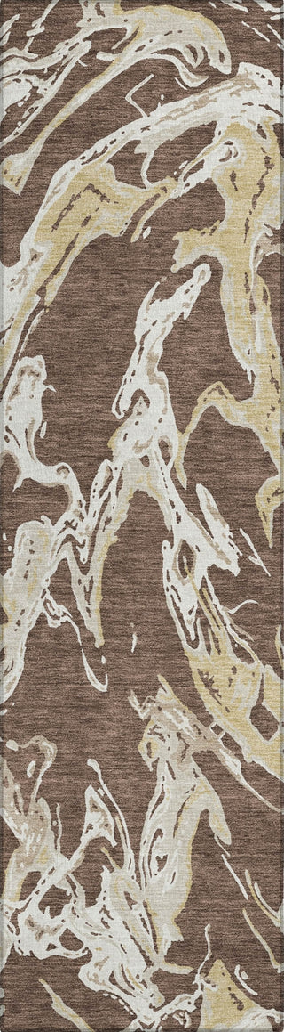 Piper Looms Chantille Abstract ACN1035 Brown Machine Washable Area Rug Runner Main Image