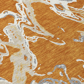 Piper Looms Chantille Abstract ACN1035 Copper Machine Washable Area Rug Swatch Image