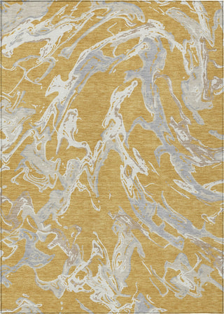 Piper Looms Chantille Abstract ACN1035 Gold Machine Washable Area Rug main image