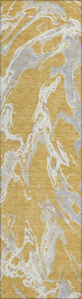 Piper Looms Chantille Abstract ACN1035 Gold Machine Washable Area Rug Runner Main Image