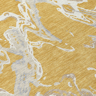 Piper Looms Chantille Abstract ACN1035 Gold Machine Washable Area Rug Swatch Image