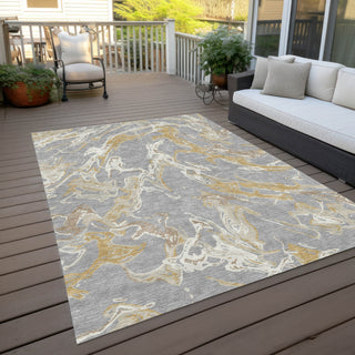 Piper Looms Chantille Abstract ACN1035 Gray Machine Washable Area Rug Outdoor Lifestyle Image Feature