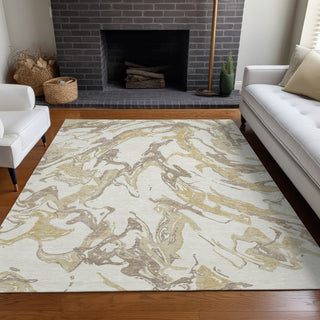Piper Looms Chantille Abstract ACN1035 Ivory Machine Washable Area Rug Lifestyle Image Feature