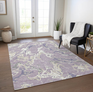 Piper Looms Chantille Abstract ACN1035 Lavender Machine Washable Area Rug Lifestyle Image Feature