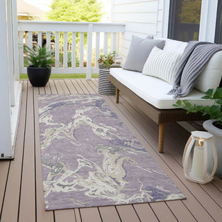Piper Looms Chantille Abstract ACN1035 Lavender Machine Washable Area Rug Runner Outdoor Lifestyle Image Feature