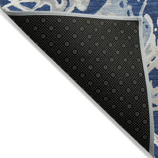 Piper Looms Chantille Abstract ACN1035 Navy Machine Washable Area Rug Backing Image