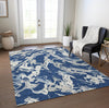 Piper Looms Chantille Abstract ACN1035 Navy Machine Washable Area Rug Lifestyle Image Feature