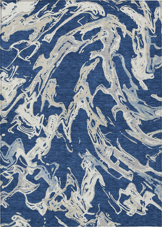 Piper Looms Chantille Abstract ACN1035 Navy Machine Washable Area Rug main image