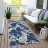 Piper Looms Chantille Abstract ACN1035 Navy Machine Washable Area Rug Runner Outdoor Lifestyle Image Feature