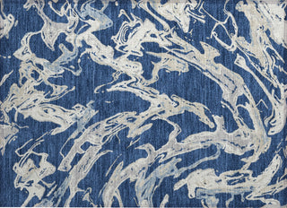 Piper Looms Chantille Abstract ACN1035 Navy Machine Washable Area Rug Scatter Main Image