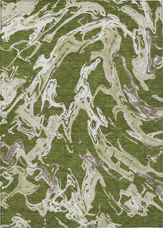 Piper Looms Chantille Abstract ACN1035 Olive Machine Washable Area Rug main image