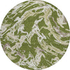 Piper Looms Chantille Abstract ACN1035 Olive Machine Washable Area Rug Round Main Image