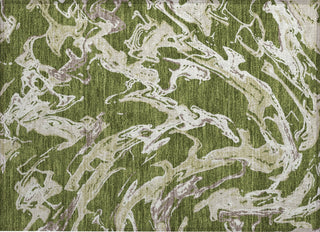 Piper Looms Chantille Abstract ACN1035 Olive Machine Washable Area Rug Scatter Main Image