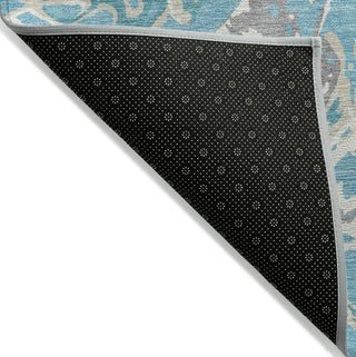 Piper Looms Chantille Abstract ACN1035 Teal Machine Washable Area Rug Backing Image