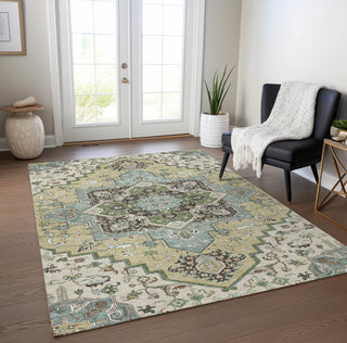Piper Looms Chantille Oriental ACN1036 Beige Machine Washable Area Rug Lifestyle Image Feature