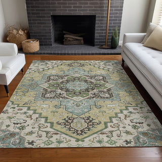 Piper Looms Chantille Oriental ACN1036 Beige Machine Washable Area Rug Lifestyle Image Feature