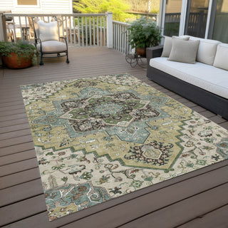 Piper Looms Chantille Oriental ACN1036 Beige Machine Washable Area Rug Outdoor Lifestyle Image Feature