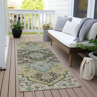 Piper Looms Chantille Oriental ACN1036 Beige Machine Washable Area Rug Runner Outdoor Lifestyle Image Feature