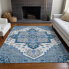 Piper Looms Chantille Oriental ACN1036 Blue Machine Washable Area Rug Lifestyle Image Feature