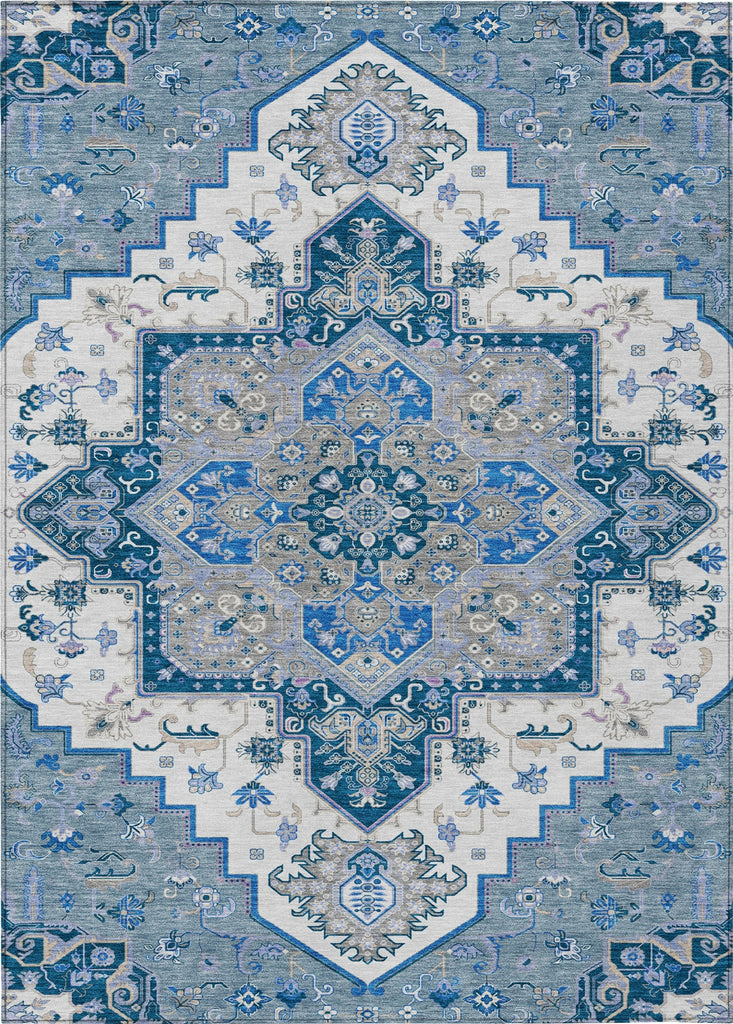 Piper Looms Chantille Oriental ACN1036 Blue Machine Washable Area Rug main image
