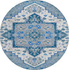 Piper Looms Chantille Oriental ACN1036 Blue Machine Washable Area Rug Round Main Image