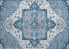Piper Looms Chantille Oriental ACN1036 Blue Machine Washable Area Rug Scatter Main Image
