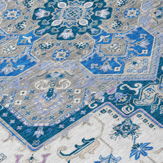 Piper Looms Chantille Oriental ACN1036 Blue Machine Washable Area Rug Swatch Image