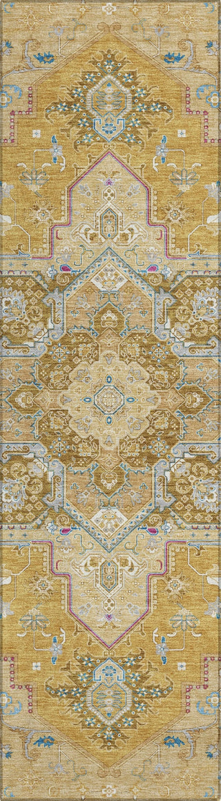 Piper Looms Chantille Oriental ACN1036 Gold Machine Washable Area Rug Runner Main Image