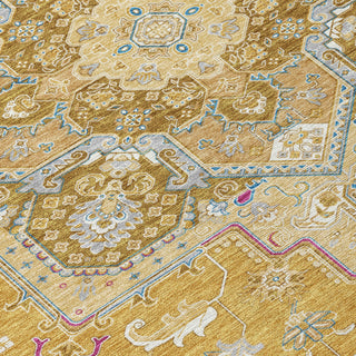 Piper Looms Chantille Oriental ACN1036 Gold Machine Washable Area Rug Swatch Image