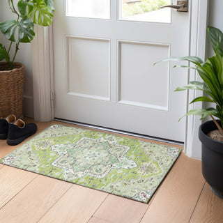 Piper Looms Chantille Oriental ACN1036 Green Machine Washable Area Rug Scatter Lifestyle Image Feature