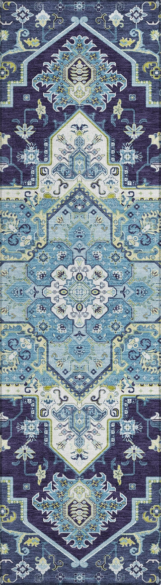 Piper Looms Chantille Oriental ACN1036 Navy Machine Washable Area Rug Runner Main Image