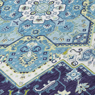 Piper Looms Chantille Oriental ACN1036 Navy Machine Washable Area Rug Swatch Image