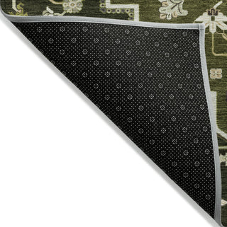 Piper Looms Chantille Oriental ACN1036 Olive Machine Washable Area Rug Backing Image