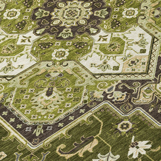Piper Looms Chantille Oriental ACN1036 Olive Machine Washable Area Rug Swatch Image