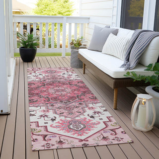 Piper Looms Chantille Oriental ACN1036 Pink Machine Washable Area Rug Runner Outdoor Lifestyle Image Feature