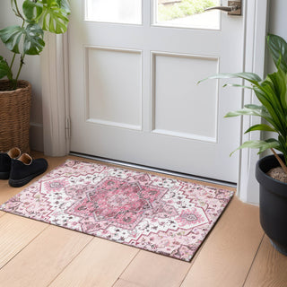 Piper Looms Chantille Oriental ACN1036 Pink Machine Washable Area Rug Scatter Lifestyle Image Feature