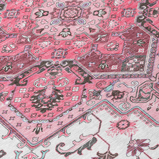 Piper Looms Chantille Oriental ACN1036 Pink Machine Washable Area Rug Swatch Image